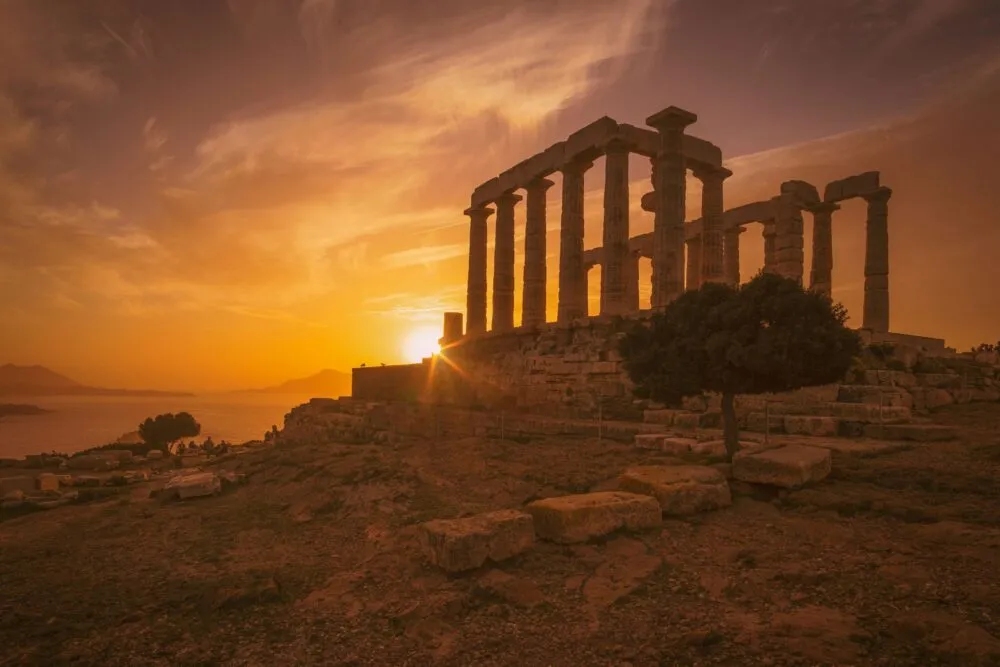 Temple of Poseidon in Sounio in Griekenland