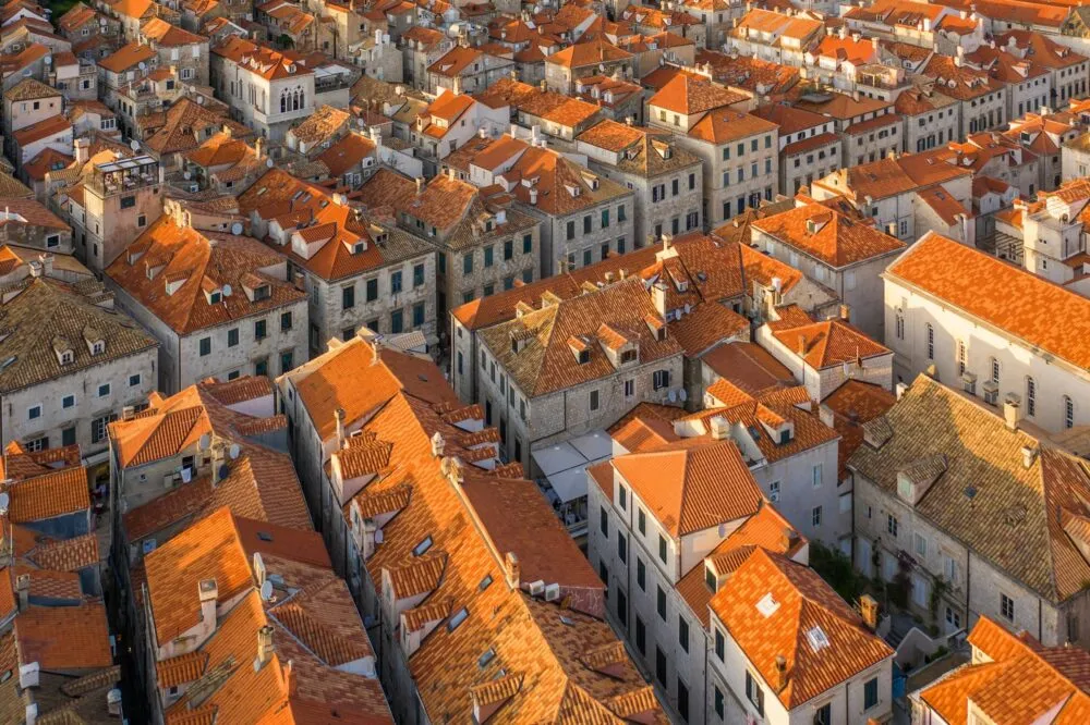 Kroatie Dubrovnik Dorp Daken