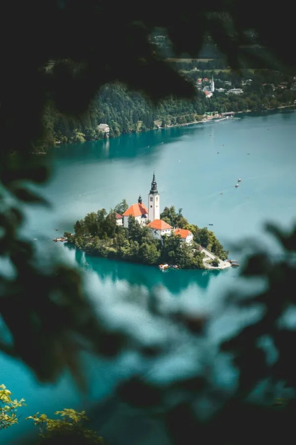 Eiland in Bled, Slovenië