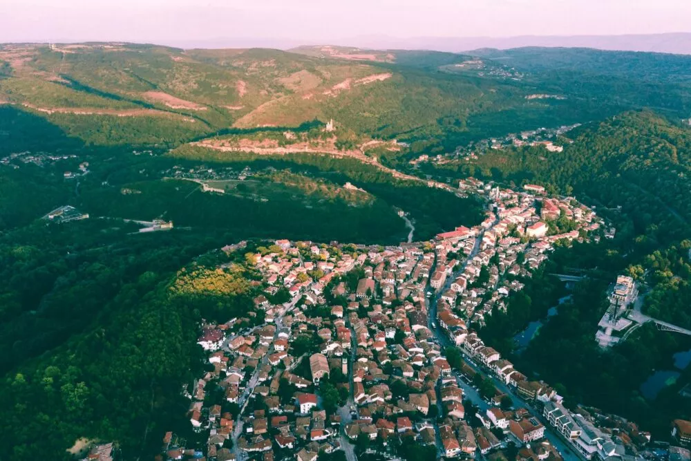 Luchtfoto van Veliko Tarnavo
