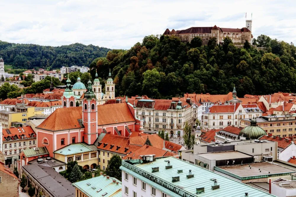 oude centrum Ljubljana in Slovenië