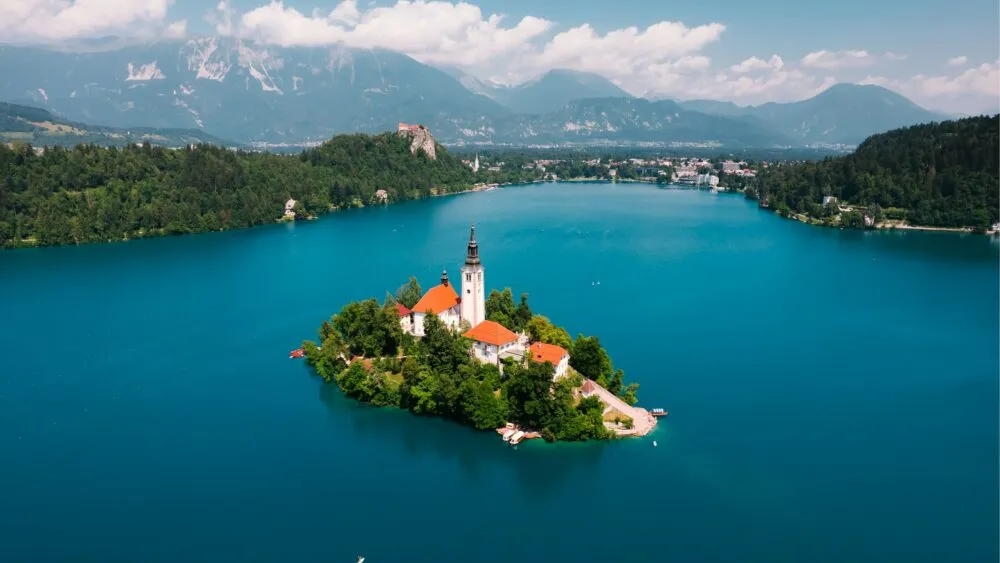 kasteel in Bled-meer