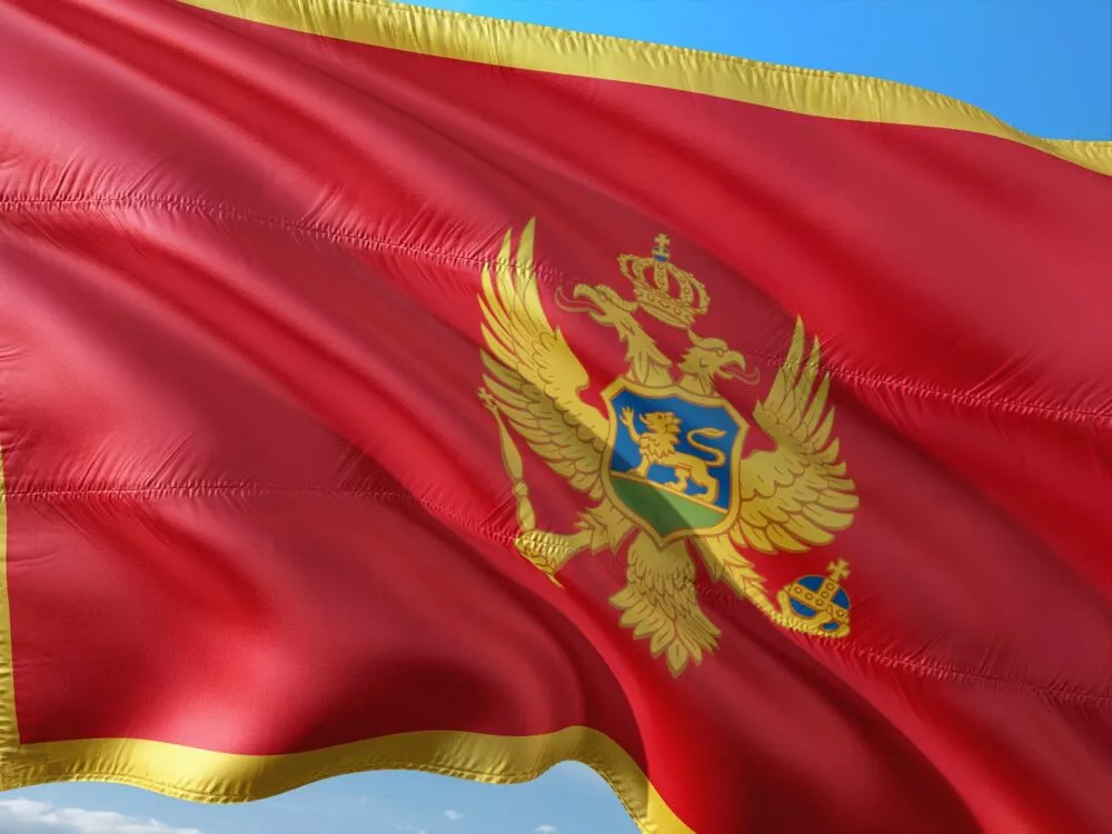 De vlag van Montenegro